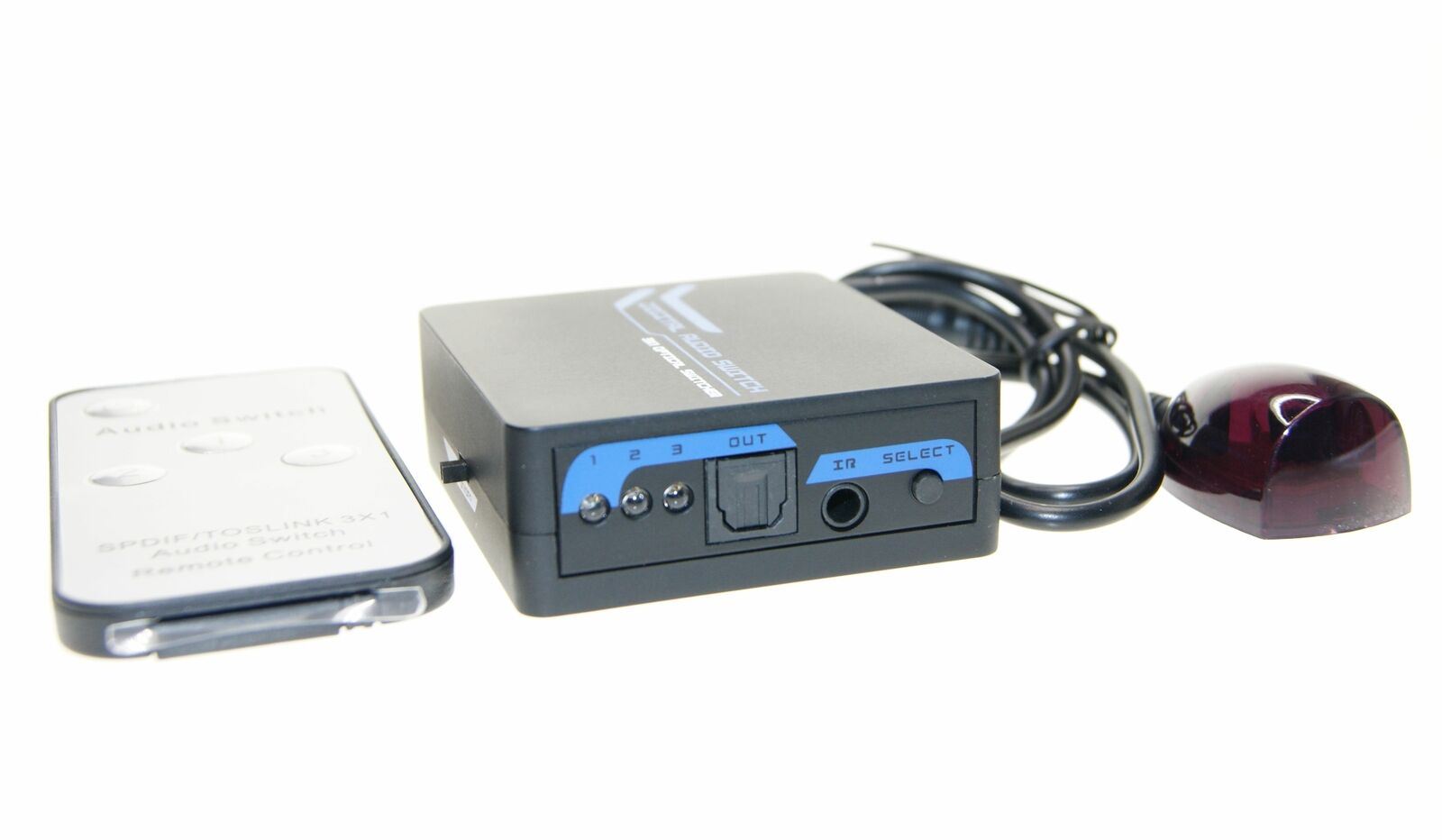 Ex-Pro AV-Pro 3 Way TosLink Digital Optical Audio Switch with Remote