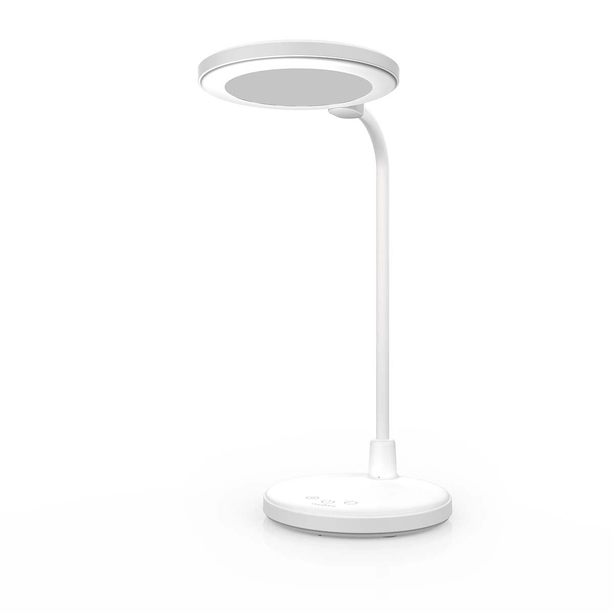 Nedis Rechargeable LED Desk Lamp with Mirror - Touch Dimmable, 3 Light Modes, Flexible Arm, USB-C, Makeup & Reading Light