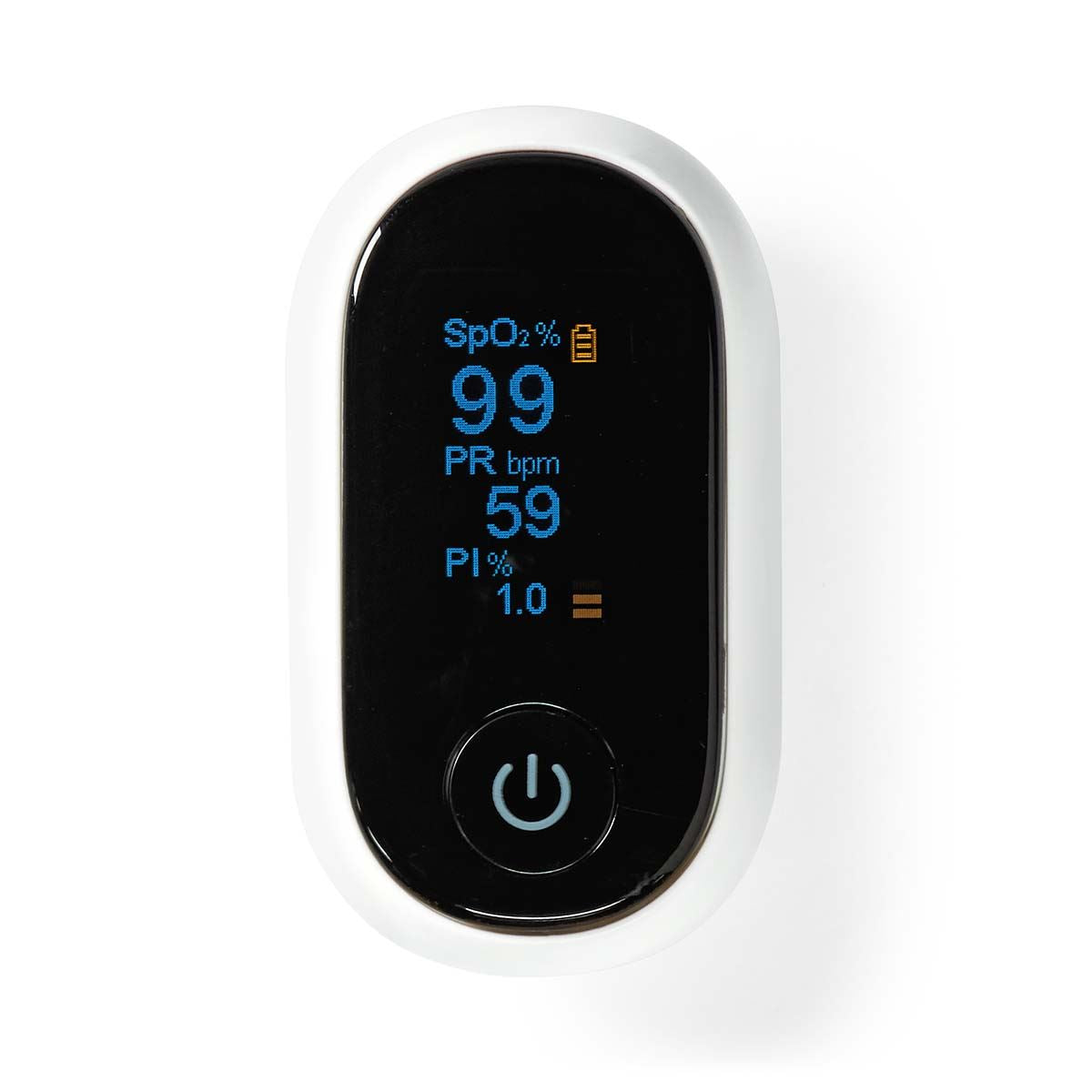 Nedis Smartlife Pulse Oximeter, Measures SpO2, PR & PI, OLED Display, Bluetooth, High Precision Sensor, 8-Second Reading, App Connected - White