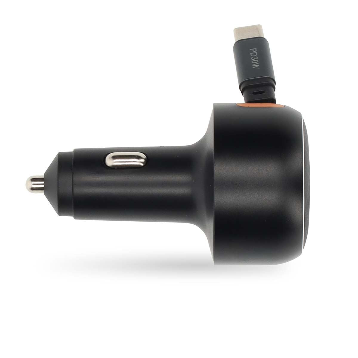 Nedis Car Charger | 30 W | 2.4 / 3.0 A | Number of outputs: 1 | USB-C™ Retractable Cable | 0.70 m | Automatic Voltage Selection