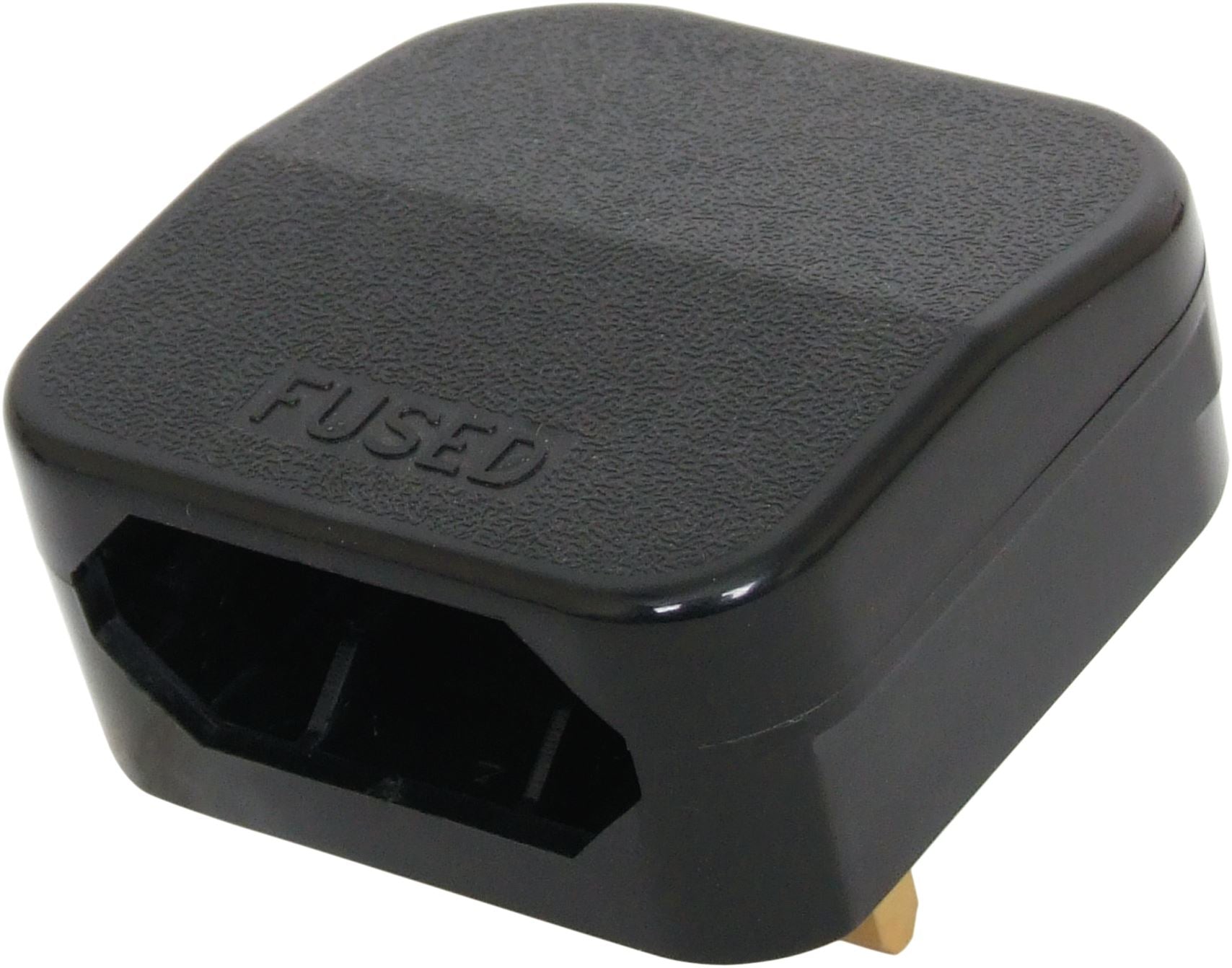 European 2 Pin EU Cable to UK Mains Plug Converter Adapter FCP Clamp-On 5A - Black