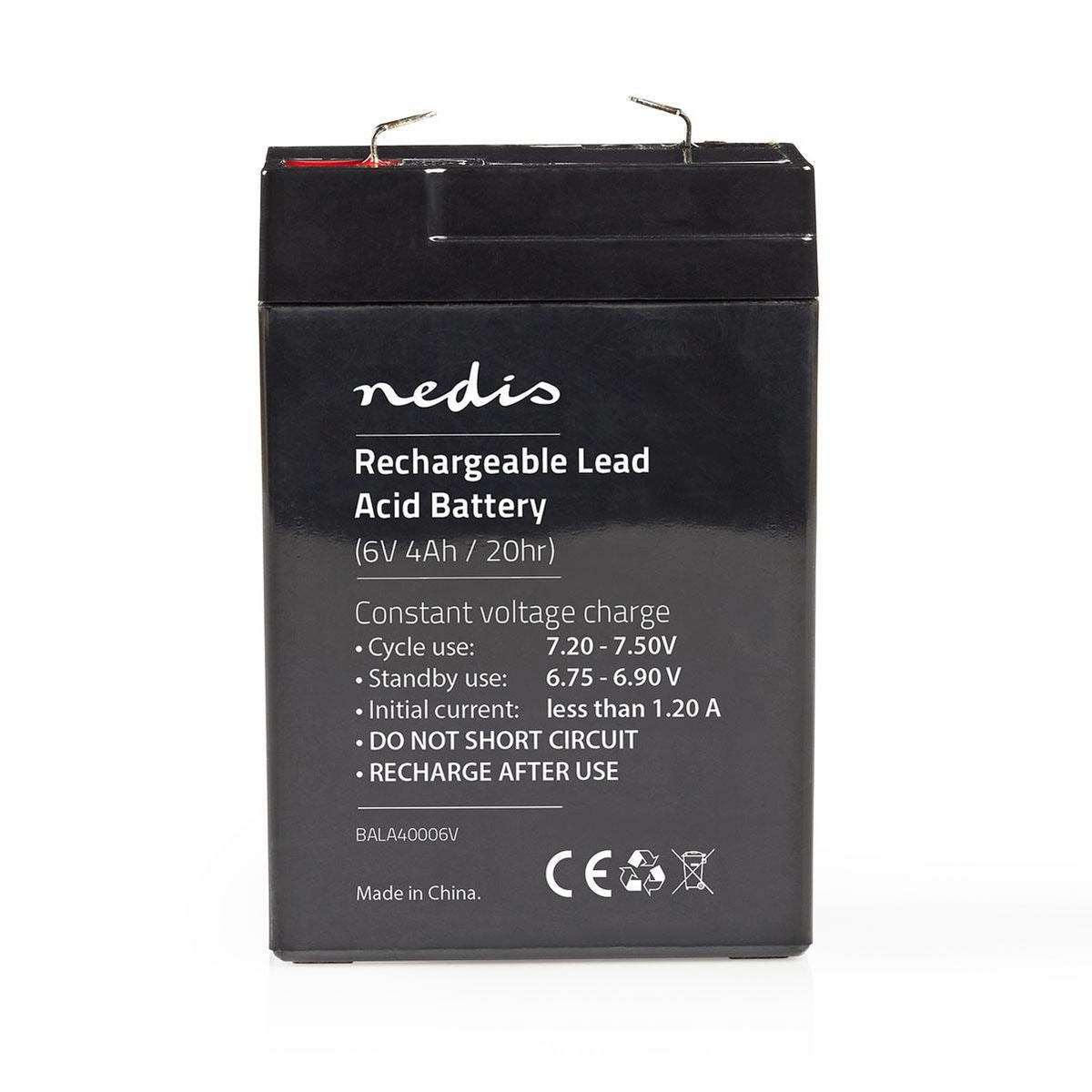 Nedis Battery | Lead-Acid | Rechargeable | 6 V | 4000 mAh