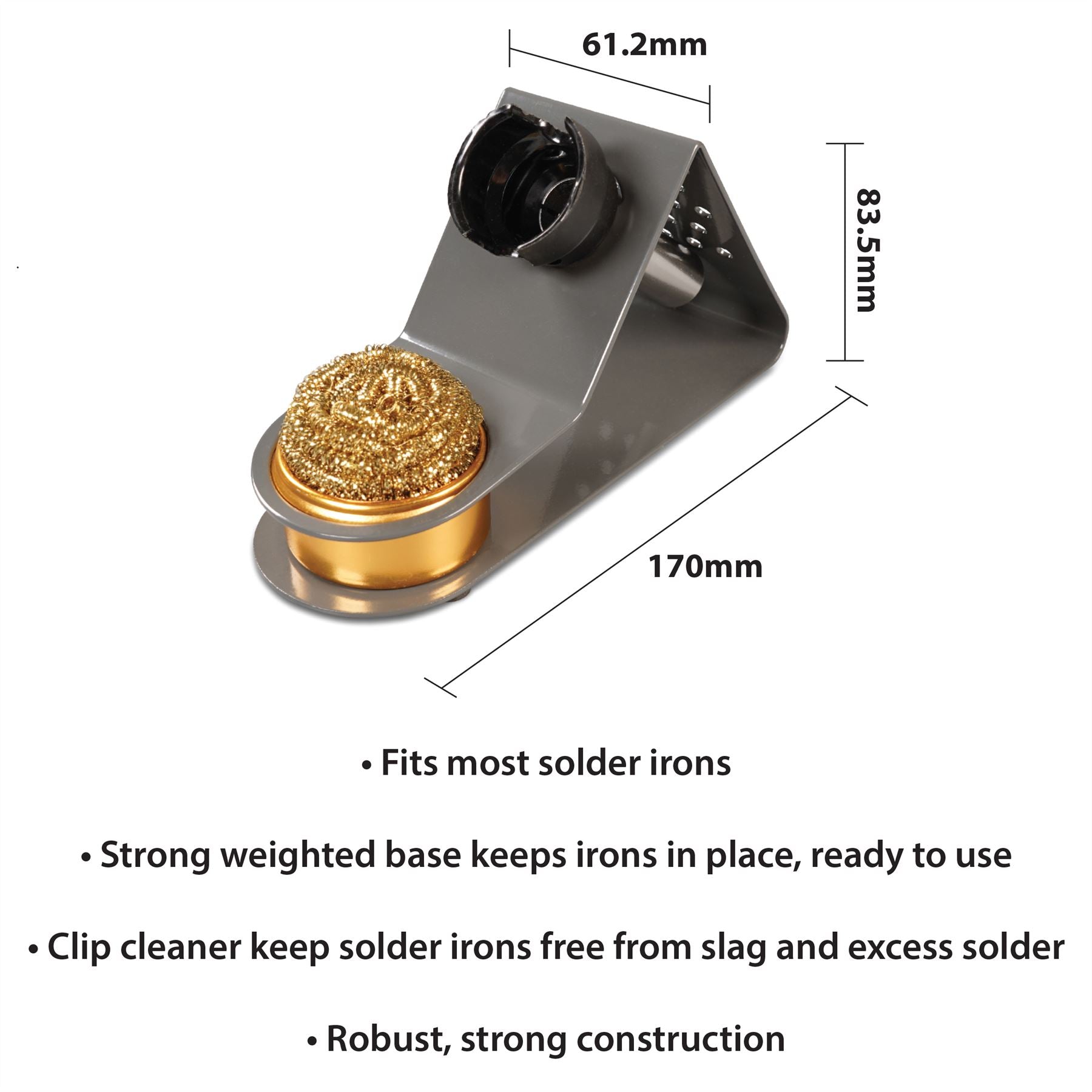 Metal Soldering Iron Stand with Brass Cleaning Ball