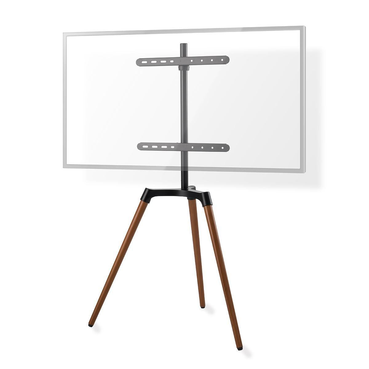 Nedis TV Floor Stand | 50 - 65 " | Maximum supported screen weight: 35 kg | Scandinavian Design | Rotatable | Anti-tip strap | Snap-lock | Aluminium / Steel | Black