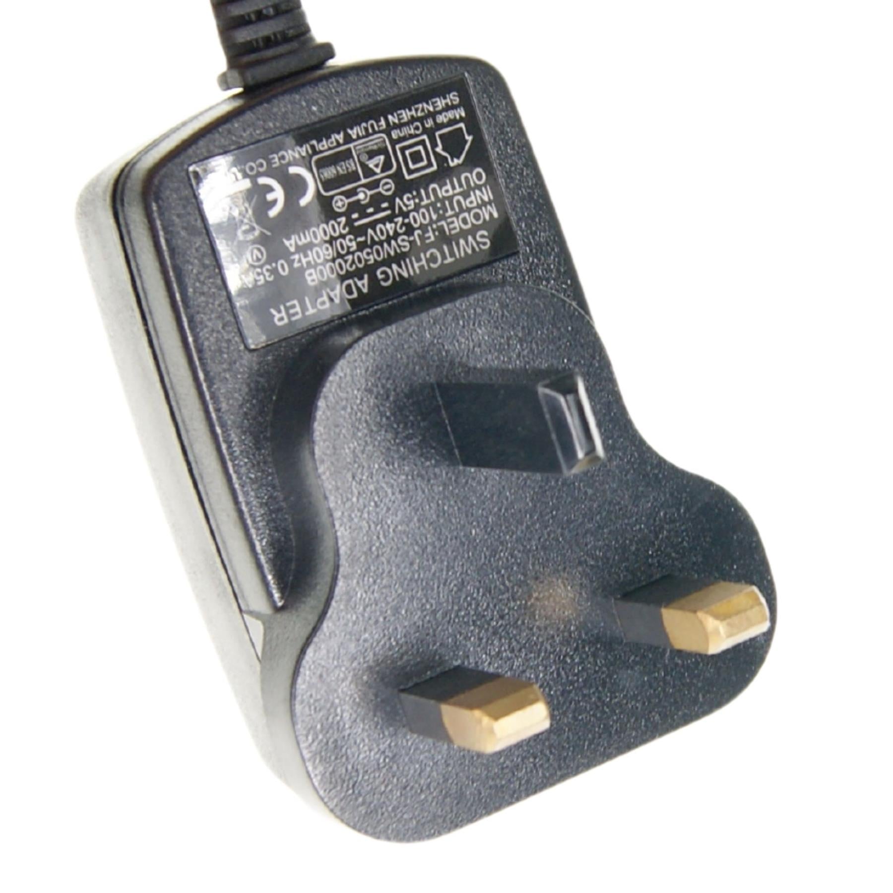 UK 3 Pin AC Mains Adapter 5V 2A 3.5mm x 1.35mm DC Plug