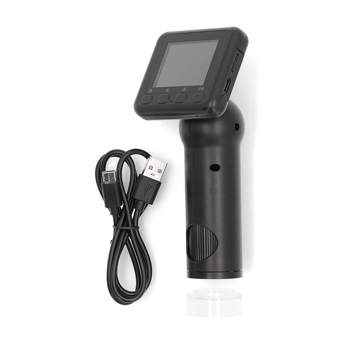 Nedis Handheld Digital Microscope Camera, 2" Tilt LCD Screen, 100x 500x Zoom, 8x Digital Zoom, 6 LED Lights, USB-C, Photo/Video Capture, Battery Powered