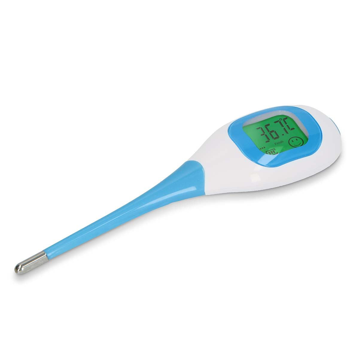 Fysic Digital Colour LCD Thermometer, Medical Oral, Under Arm, Baby & Adult Thermometer, Fast & Accurate Reading, Visual Warnings with Case - Blue