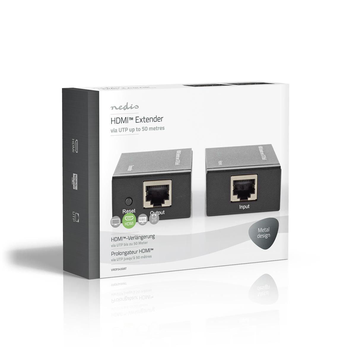 Nedis HDMI™ Extender | Over Cat6 | up to 60.0 m | 1080p | 1.65 Gbps | Metal | Anthracite