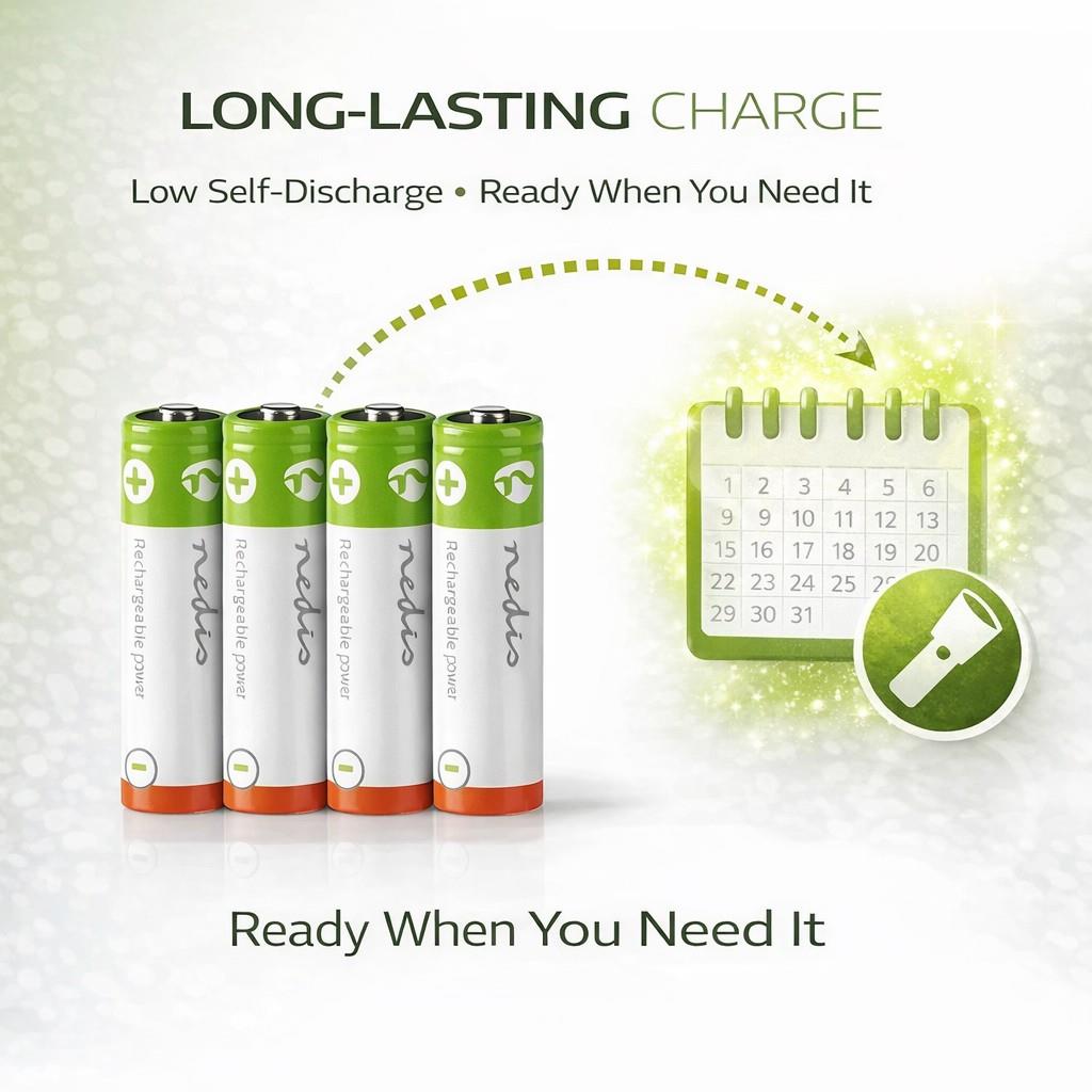 Nedis AA Rechargeable NiMH Battery | 1.2 V DC | 2600 mAh | 4-Pack