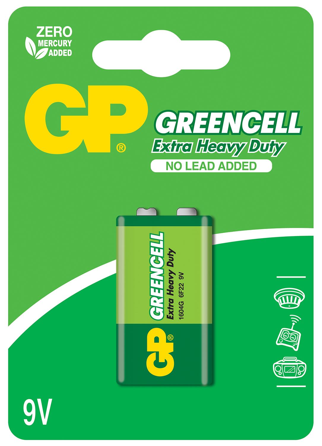 Gp PP3 Battery Zinc Chloride 9V - 1 Pack