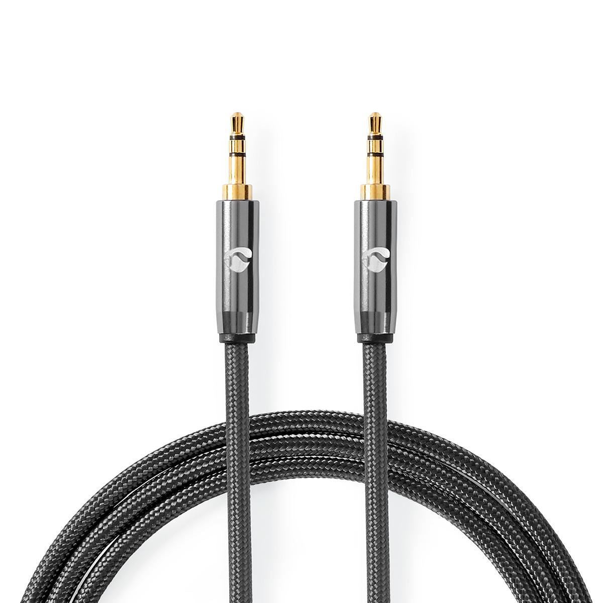 Nedis Stereo Audio Cable | 3.5 mm Male | 3.5 mm Male | Gold Plated | 5.00 m | Round | Grey / Gun Metal Grey | Cover Window Box