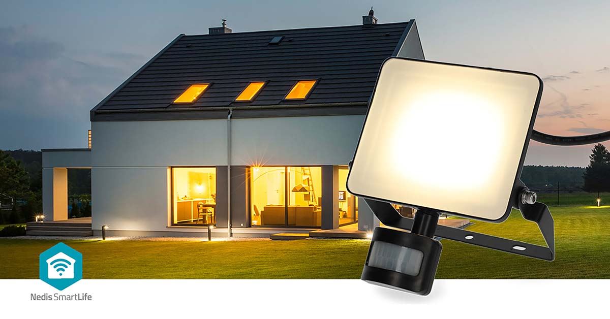 Nedis Smartlife Outdoor Light | Motion Sensor | 1620 lm | Wi-Fi | 20 W | Warm to Cool White | 3000 - 6500 K | Aluminium | Android™ / IOS