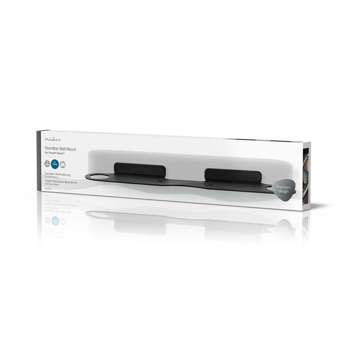 Nedis Soundbar Mount | Compatible with: Sonos® Beam™ | Wall | 5 kg | Fixed | ABS / Steel | Black