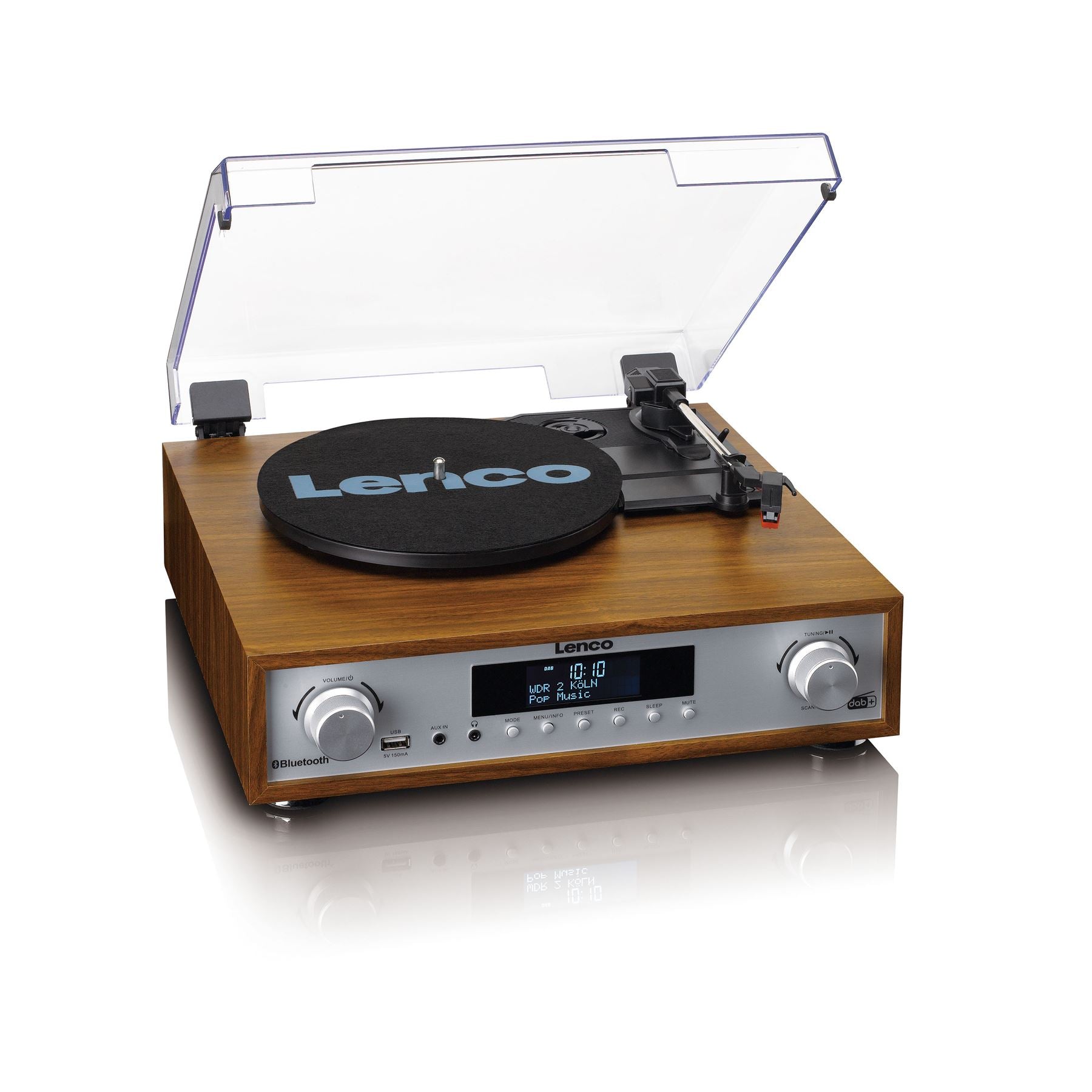 Lenco Complete HiFi Stereo System with Record Player | DAB+/FM Radio | Bluetooth® Speakers | Wood