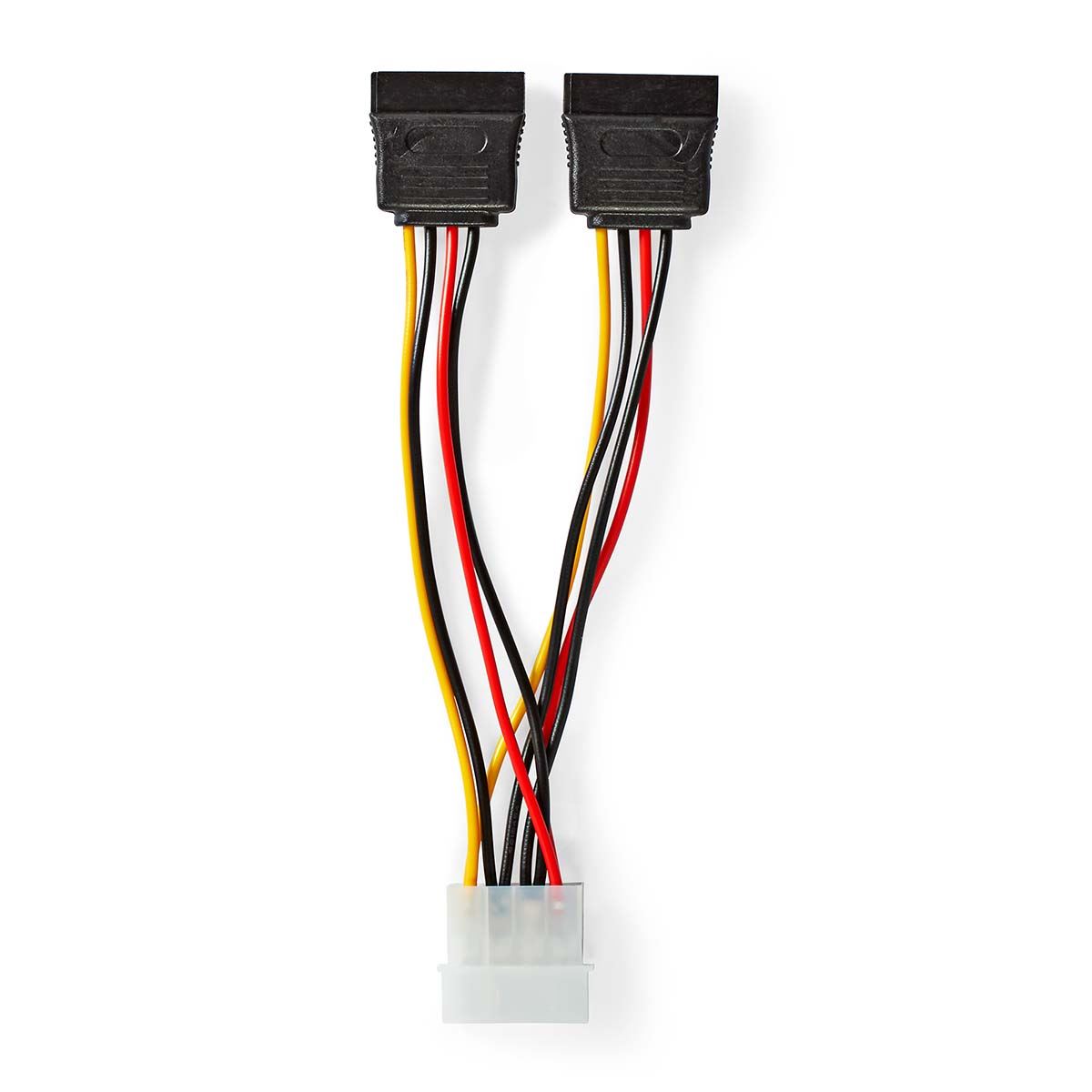 Nedis Internal Power cable | Molex Male | 2x SATA 15-Pin Female | Gold Plated | 0.15 m | Round | PVC | Multi Colour | Box
