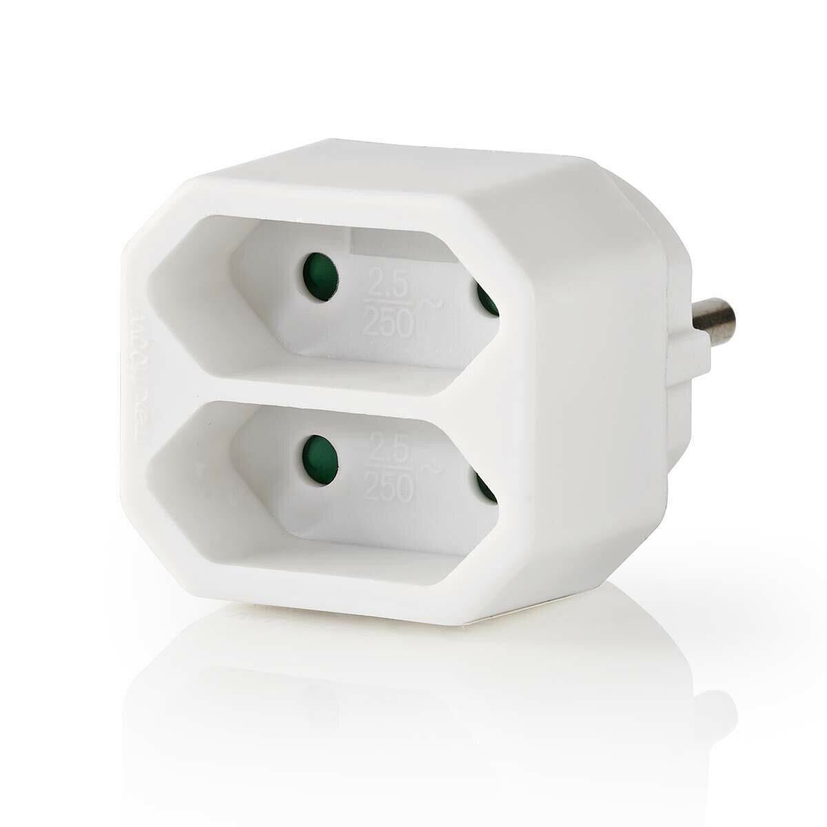 Nedis Power Socket Splitter | Type F (CEE 7/7) | 250 V AC 50 Hz | Type C (CEE 7/16) | 250 V AC 50/60 Hz | 2.5 A | 1100 W | White