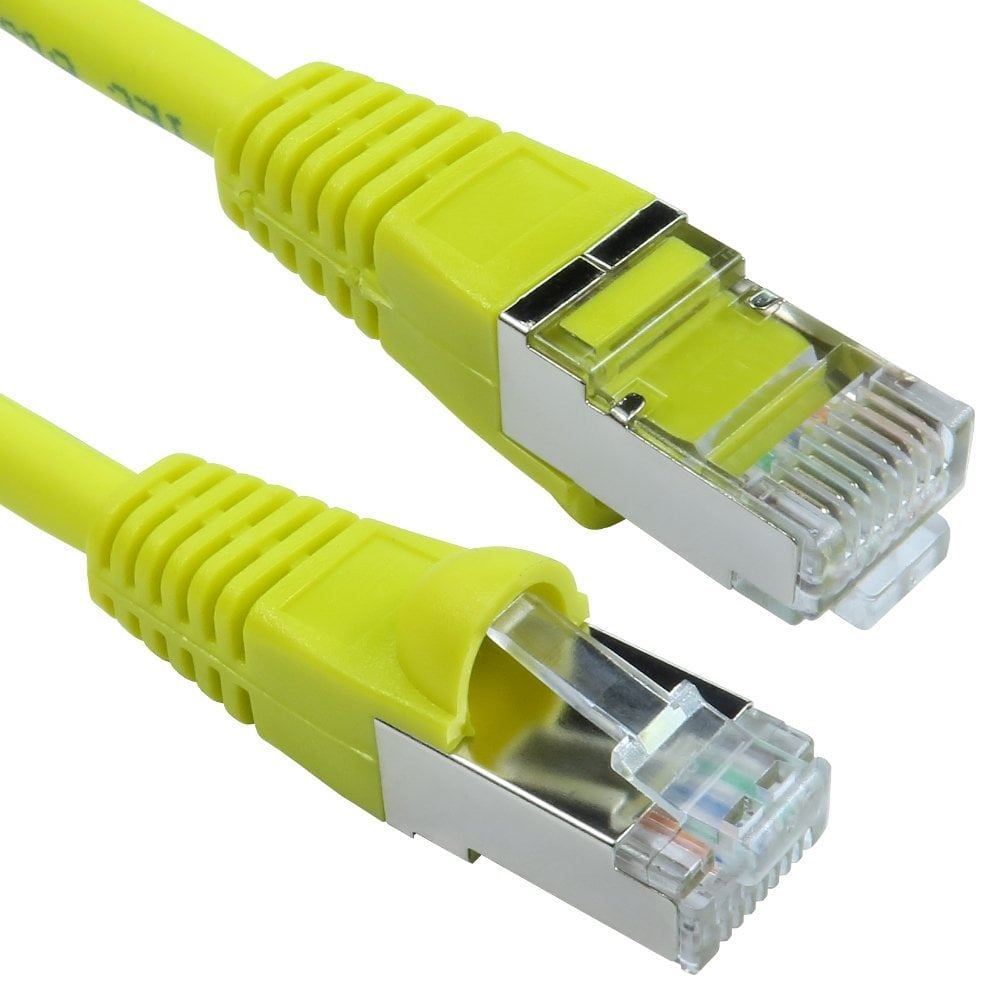 Ex-Pro 15cm (0.15m) Cat6 High Grade 26AWG Patch Cables for 1U Patching - Yellow