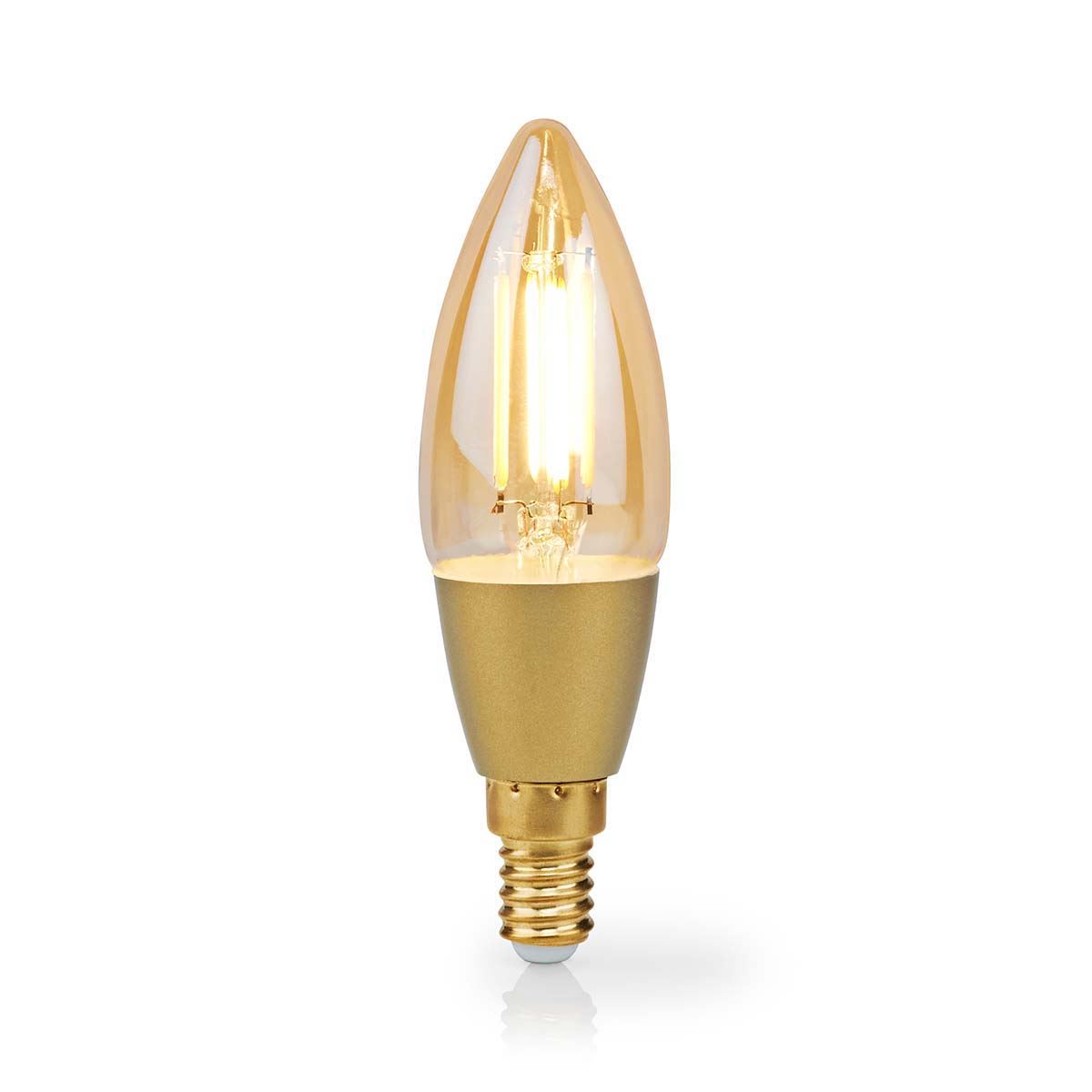 Nedis SmartLife LED Filament Bulb | E14 | 470 lm | 4.9 W | Warm White | 1800 - 3000 K | Glass | Android™ / IOS | Candle | 1 pcs