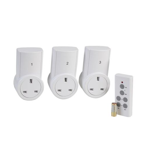 Ex-Pro UK Plug Mains Socket Remote Control wirless switch - 3 Pack