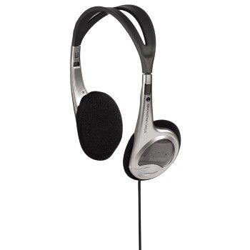 Hama HK-229 "Retro" On-Ear Stereo Headphones (3.5 mm Jack) for iPod/iMac/Laptop/PC/DJ/MP3 Players - Silver|Black