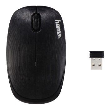 1 AM-8000 Wireless Optical Mouse, Battery Powered, USB receiver - Black