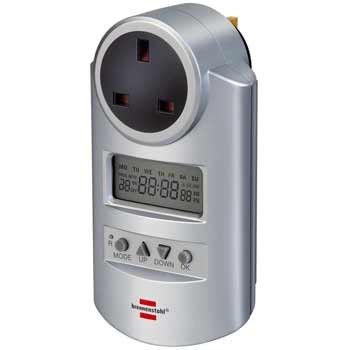 Image of Brennenstuhl Electronic Digital Mains Plug-in Timer Socket with LCD Display 12/24 Hour 7 Days