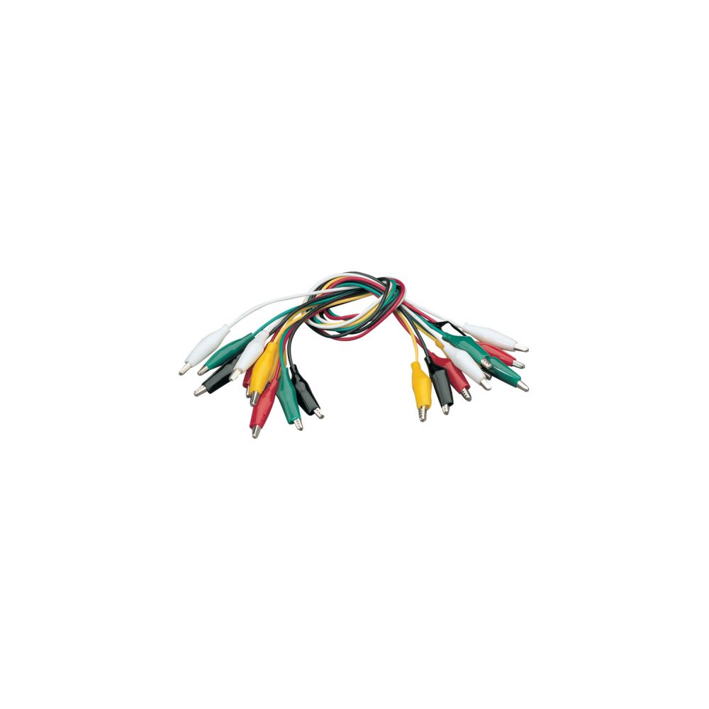 Image of Alligator / Crocodile Clip Test Leads Set 10 Coloured leads