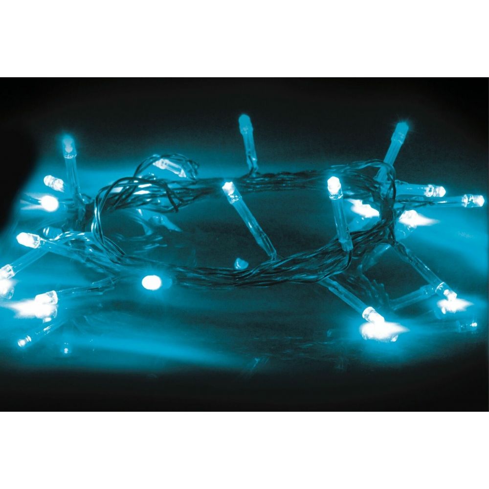 Blue x50 Mini LED Outdoor Christmas Tree Lights 6m - Solar Powered