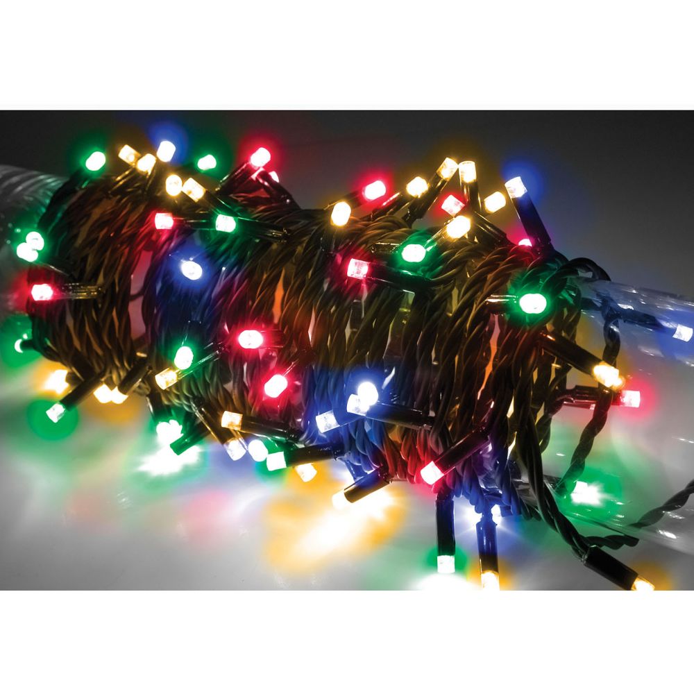 Ex-Pro® Battery LED lighting 80 Light String 8m - IP44 Rated Indoor/Outdoor with built in timer switch / Sequence controller - Mu...