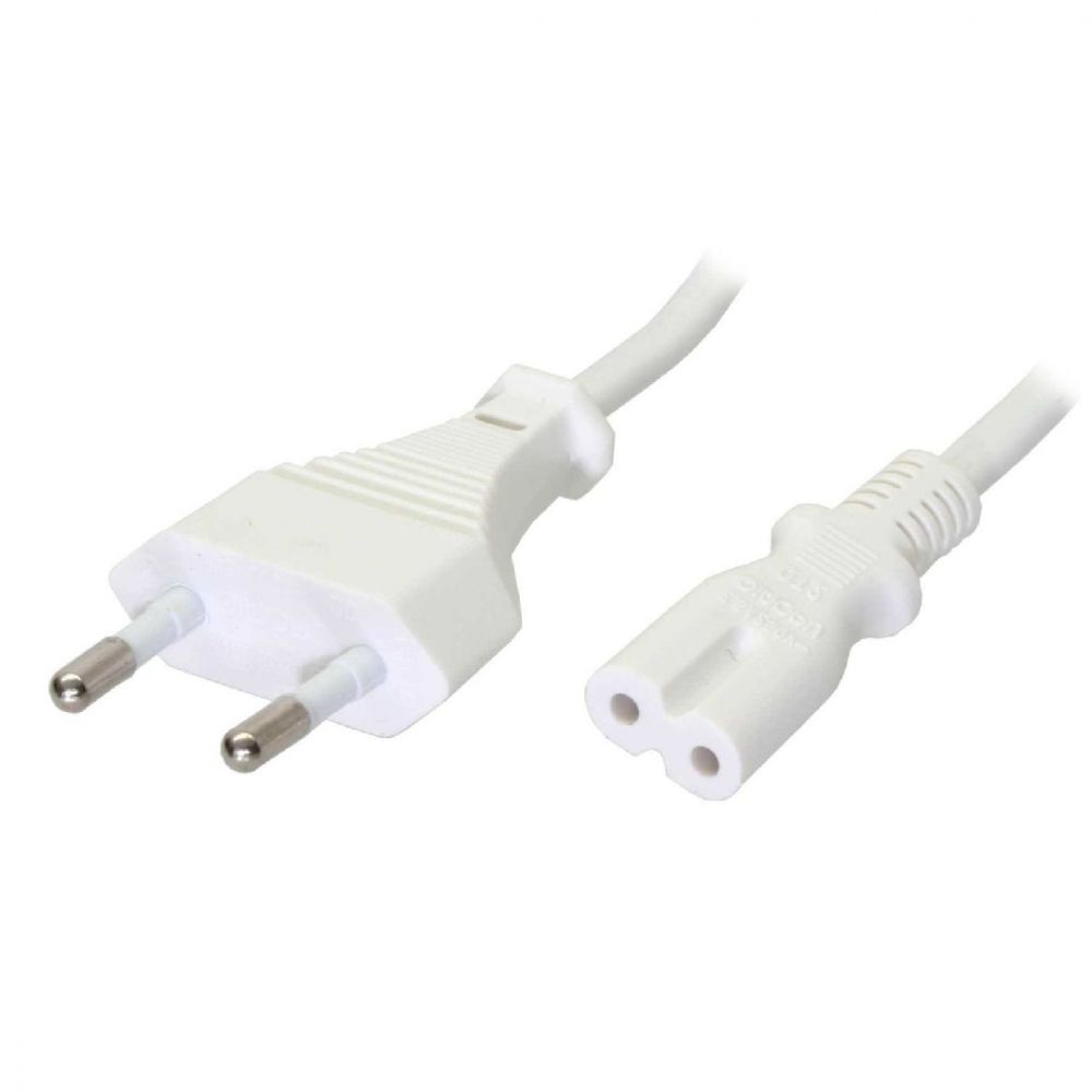 1.2m Figure 8 C7 to Euro Eu European 2 pin AC Plug Power Cable Lead FIG 8 Cord