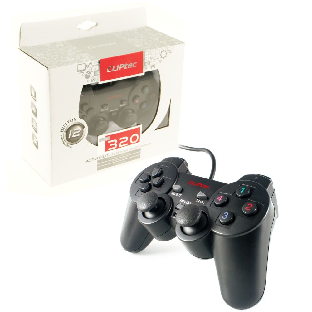 Image of CLiPtec® RZG320 USB Game Pad for PC Action Elite Dual Vibration Game Pad Controller
