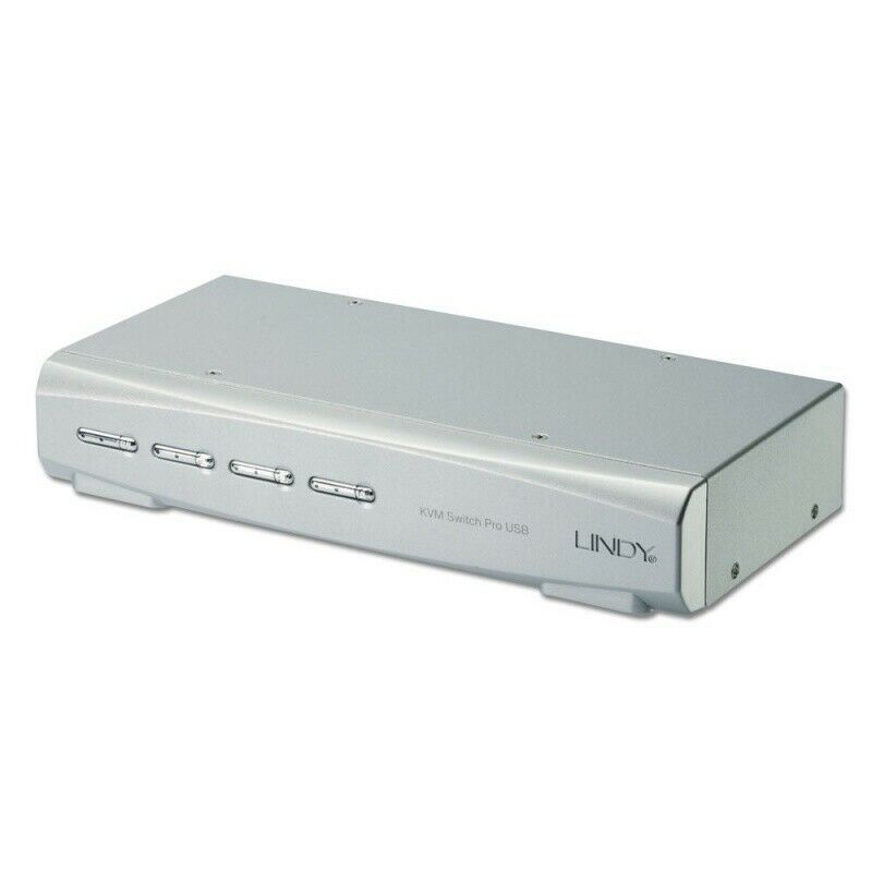 LINDY 4 Port KVM Switch Pro USB 2.0. DVI-I Single Link