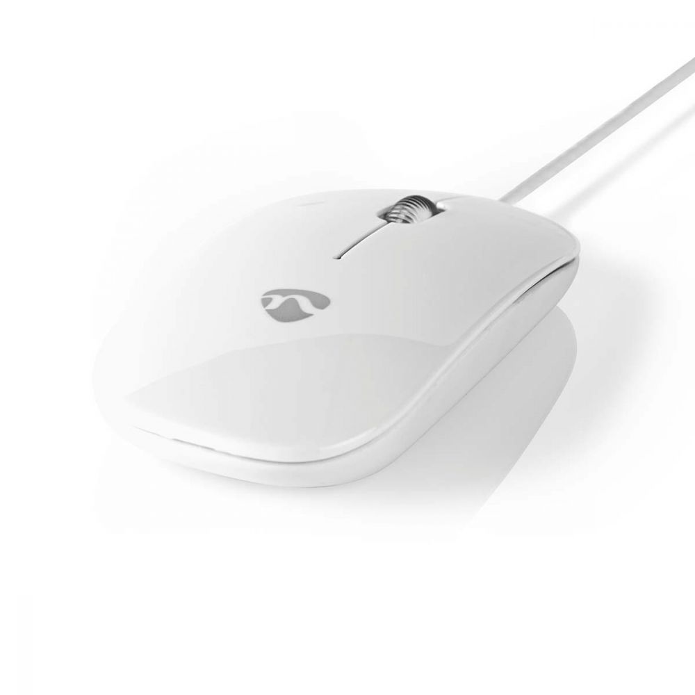Ultra Thin Slim USB Optical Wired Mouse for PC Laptop Windows Mac White