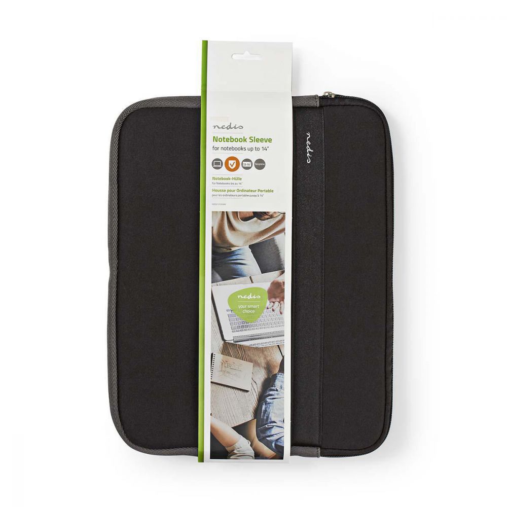 Image of Nedis Notebook Sleeve | 13 - 14" | Neoprene | Black / Anthracite