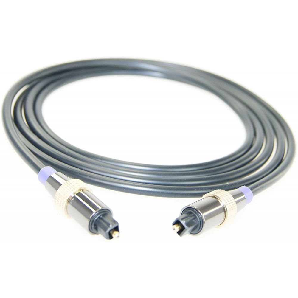 Image of Ex-Pro High Resolution Digital Optical TOSlink Cable - 24K Gold/Metal Casing - TosLink to Toslink Optical Cable, 2m