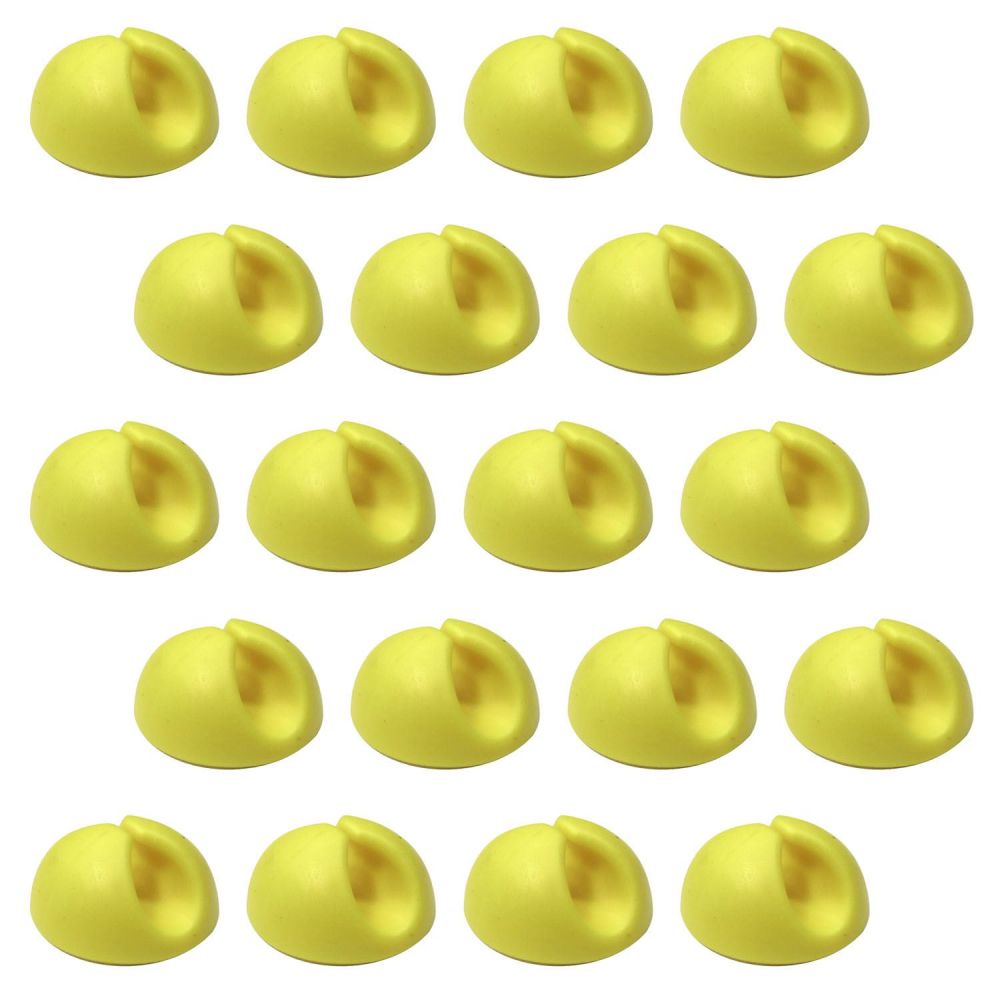 20 Pack Single Cable Desk Tidy Clips, Self Adhesive Cord Holder Clips for USB Power Wire PC Office Home, Yellow