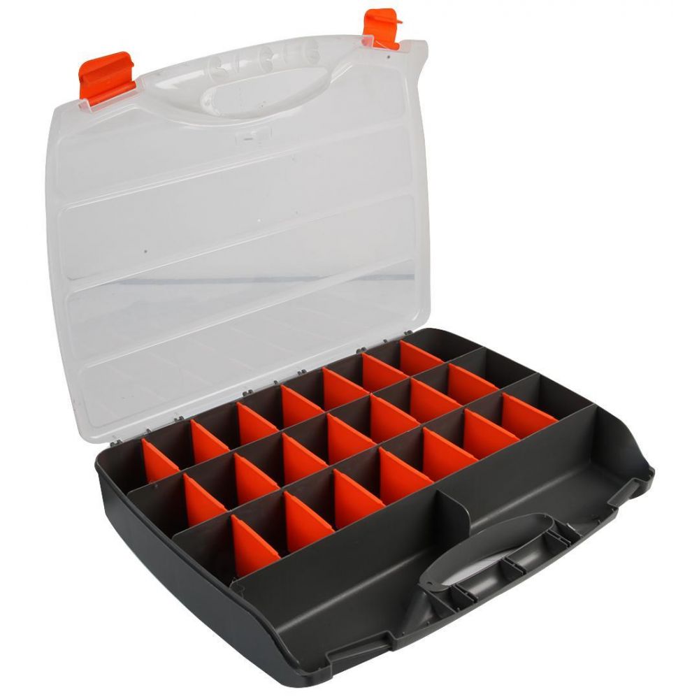 24 Compartment Professional Tool Organiser Case Box Storage Screw Nail Nut Bolt