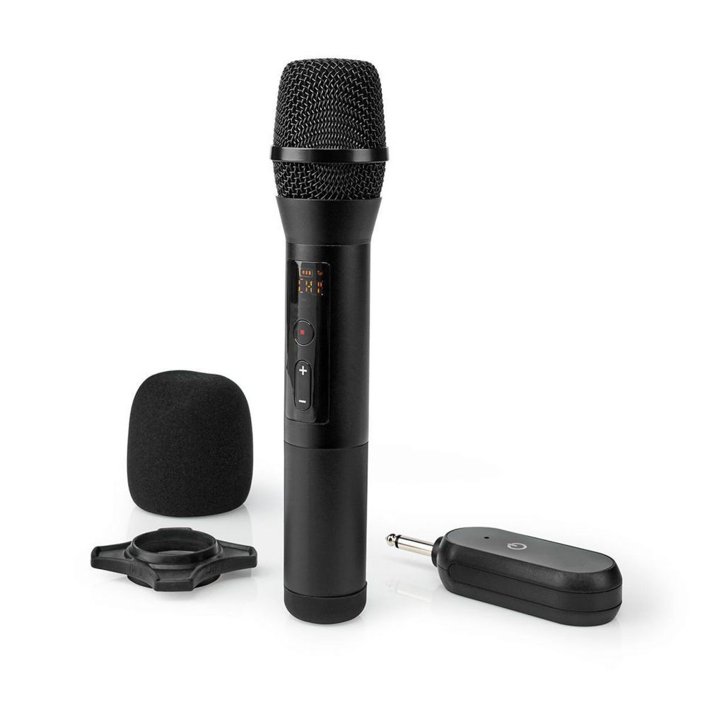 Wireless Microphone, UHF Cordless Handheld Mic System, 50m Range, with Portable Receiver, Volume Control and 6.35mm 1/4” Plug, for...
