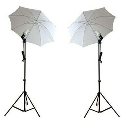 Image of Ex-Pro Continuous Dual [2 units] Photography Lighting kit including 85w (Eqiv 500w), stands, brackets & Umbrella