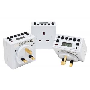 Ex-Pro 7 Day LCD Programmable Mechanical Timer Swtich for Mains Plug 4 PACK