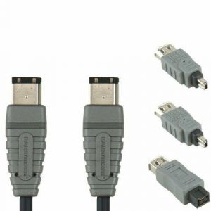 Premium 4 Pin Male to 4 Pin Male Lindy FireWire Cable Transparent 30885 10m 