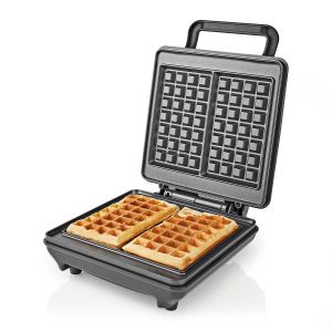 Waffle Maker 4 in 1, Mini Waffle Maker with Removable Plate, Waffle Iron  Waffle Machine, Non-stick Coating 750W Double-Sided Heating, LED Indicator