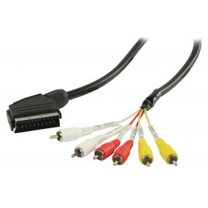 Black Valueline 2.00 m Male to Female SCART Extension Cable