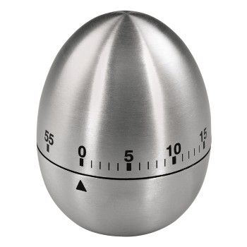 Egg Shaped 60 Minute Egg Timer | Stainless Steel