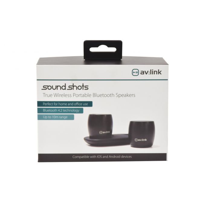 Sound Shots - True Wireless Portable Rechargeable Bluetooth Speakers Pair with Base Charger