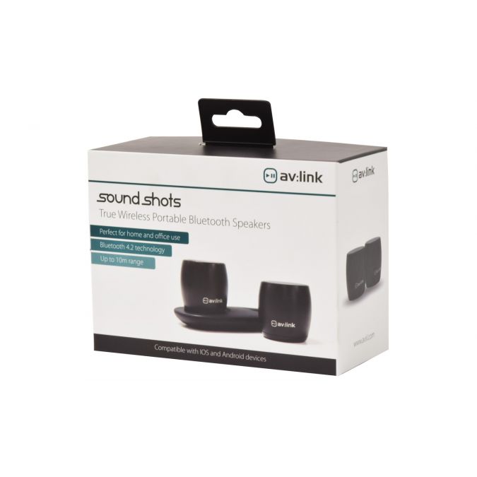 Sound Shots - True Wireless Portable Rechargeable Bluetooth Speakers Pair with Base Charger