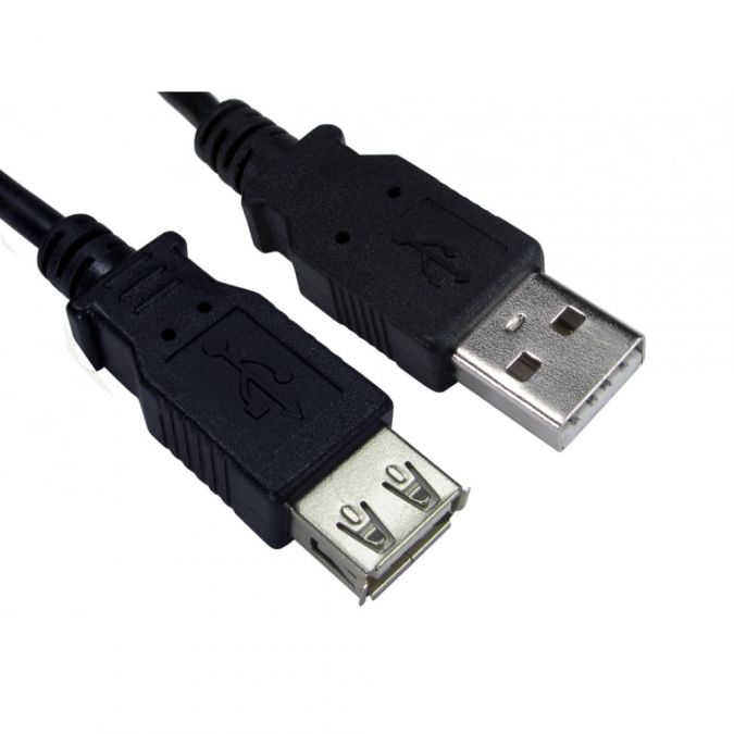 CDL 1m USB 2.0 Type A (M) to Type A (F) Data Cable - Black | BOXED2ME