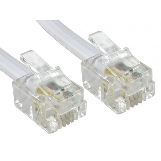 Cdl 2m Rj11 To Rj11 Modem Cable - White 