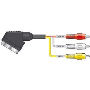Ex-Pro 1.5m Scart to 3 x Phono RCA Input for Video & Stereo Audio connection.