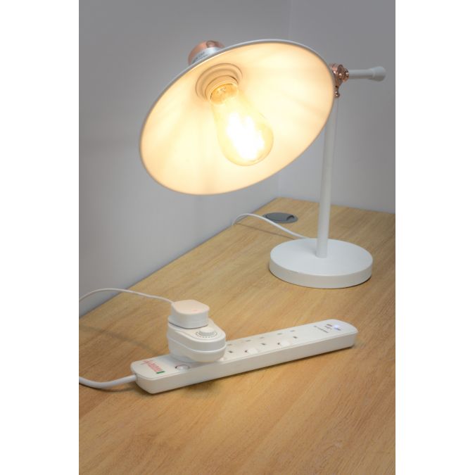White UK Plug In Adjustable Dimmer Switch Home Lamp Light Intensity Control 13A 